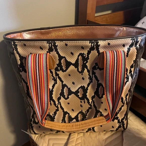 Consuela Margot Snake Print Tote with Multicolor Straps - Picture 9 of 11